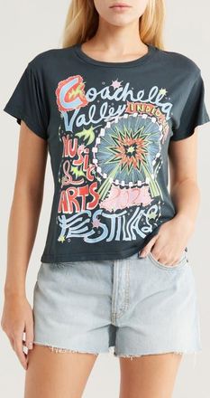 Daydreamer x Coachella Solo Ferris Wheel Cotton Graphic T-Shirt in Vintage Black at Nordstrom, Size X-Small