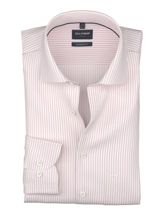 Olymp Businesshemd OLYMP Luxor modern fit, Herren, Gr. 38, N-Gr, hellrose, Web, Obermaterial: 100% Baumwolle, 2-Knopf-Manschette, Hemden Businesshemd, fein 