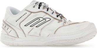 Balenciaga Womens White Leather Hamptons Sneakers T Bovine