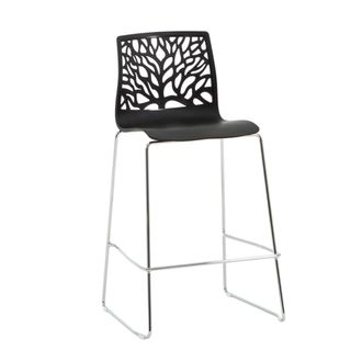 Siediti Fuori e Dentro Taburete de cocina de resina con fibra de vidrio antracita