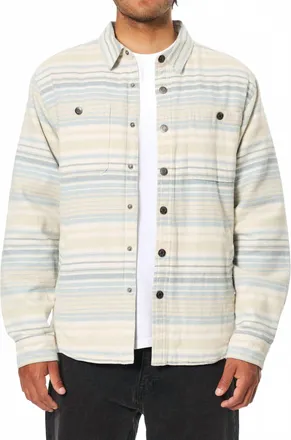 KATIN Harold Stripe Jacket In Dusty Blue