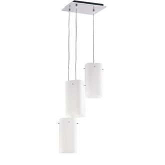 Luce-Ambiente-Design suspensi&oacute;n en metal cromado y difusor en vidrio blanco