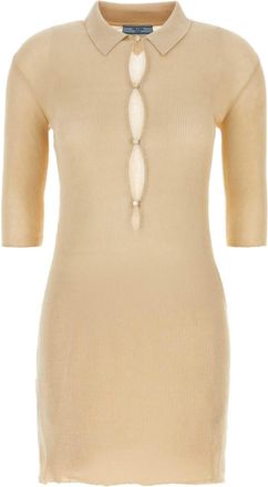Prada Sand Cotton Polo Dress