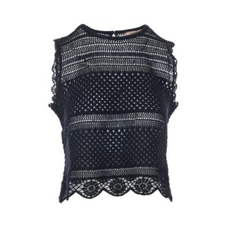 Twinset Sleeveless Tops, female, Black, Size: XS Knitted Top