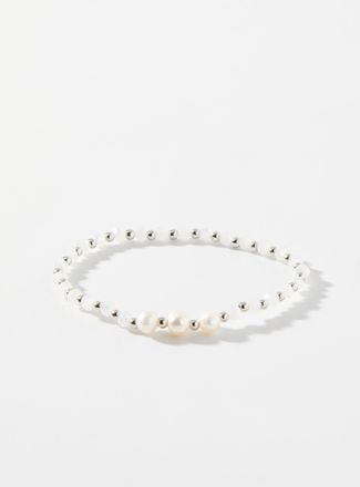 Simons Womens Faceted bead and pearl bracelet