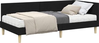 vidaXL Estructura De Cama Esquina Con Colch&oacute;n 2 Uds. Negro 80 X 200 Cm Vidaxl