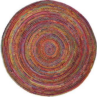 Safavieh Alfombra costero de yute rojo/multicolor, 183 cm