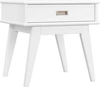 Simpli Home Draper Solid Hardwood 22In Rectangle Mid Century Modern End Table
