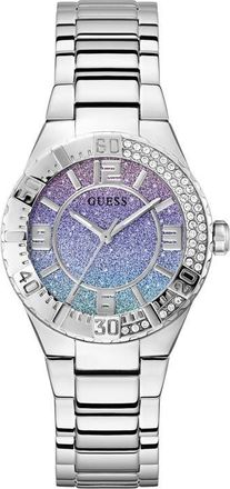 Guess Sangria Blue Ombr&eacute; Bracelet Watch, 36mm in Silver at Nordstrom
