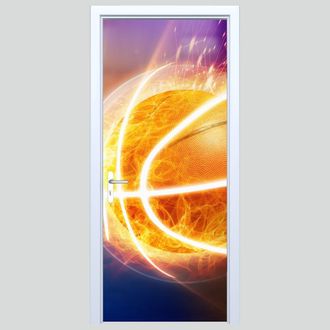 OEM Adhesivo De Tela Para Puerta Con Dise&ntilde;o De Bal&oacute;n De Baloncesto 421pd