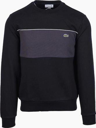 Lacoste Mens LACOSTE CREWNECK SWEATSHIRT BLACKBIRD/GRAPE - Size: 40