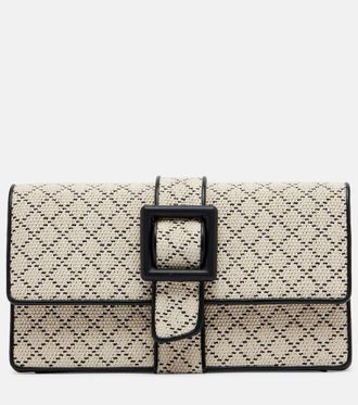 Manolo Blahnik Maycap raffia-effect clutch