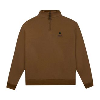 Faguo Faguo - Amboise Zip-through Sweatshirt - Heren - Sweatshirts & Hoodies - Bruin - Maat: S Katoen