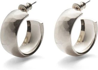 LADY GREY Hammered Hoop Earrings in Silver at Nordstrom