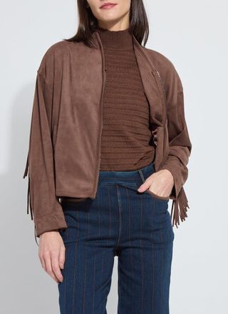 Lyss&eacute; Candence Fringe Vegan Suede Jacket