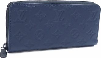 Louis Vuitton Blue Navy Monogram Shadow Long Wallet (Bi-Fold) (Pre-Owned)