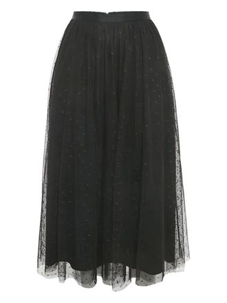 Needle & Thread tulle zip-fastening midi skirt - women - Fabric - S - Black