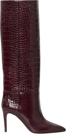 PARIS TEXAS Maroon Textured Rouge Noir Boots