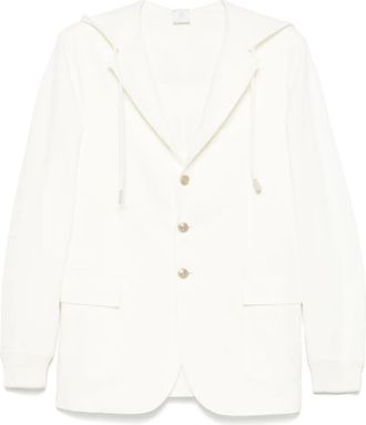 Eleventy Blazer con cappuccio - Bianco