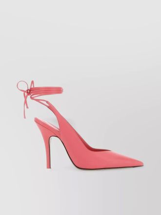 The Attico leather lace-up slingback pumps