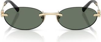 Tiffany & Co. 56mm Oval Sunglasses in Pale Gold /Dark Green at Nordstrom
