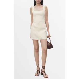 Mango Drape Linen Minidress in Ecru at Nordstrom Rack, Size 2