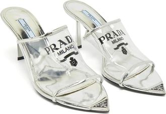 Prada Sandali con logo - Bianco