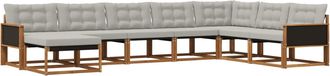vidaXL Conjunto De Sof&aacute;s De Exterior 8 Uds. Natural Y Gris Claro Vidaxl