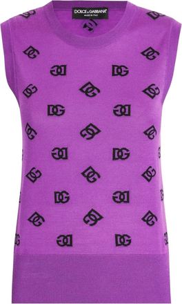 Dolce & Gabbana Canotta con logo - Viola