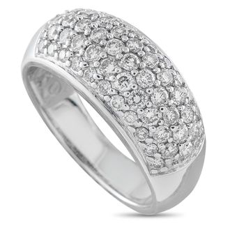 Luxury Bazaar 14K White Gold 1.0ct Diamond Pav Ring MF01-070126