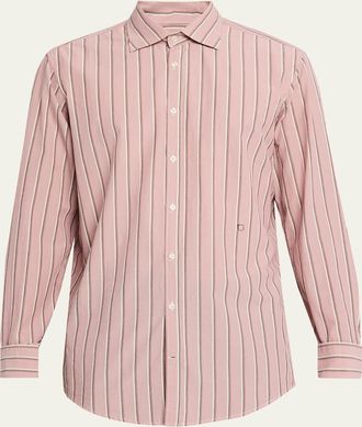 Massimo Alba Mens Genova Multi-Stripe Cotton Sport Shirt