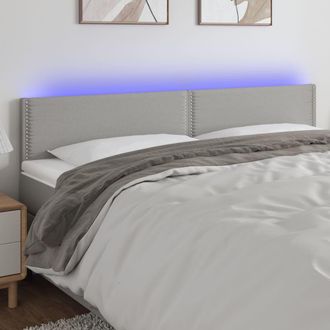 vidaXL Cabecero Con Led De Tela Gris Claro 200x5x78/88 Cm Vidaxl