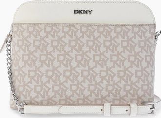 DKNY Womens Bridger Dome Top Zip Shoulder Cross Body Bag - Cream - Size: ONE size