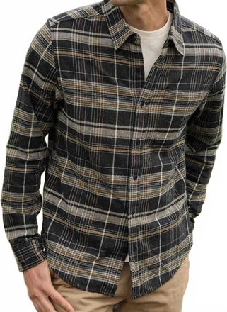 Bridge & Burn Larson Brushed Flannel Shirt In Volcanic Plaid