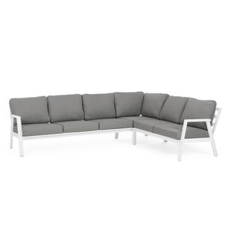 Konte Design Conjunto de sal&oacute;n de jard&iacute;n en esquina con cojines grises