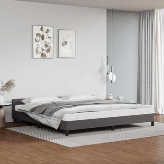 vidaXL Estructura De Cama Con Cabecero Sin Colch&oacute;n Gris 200x200 Cm Vidaxl