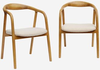 Sweeek Silla De Madera De Hevea Y Borreguito, Set De 2