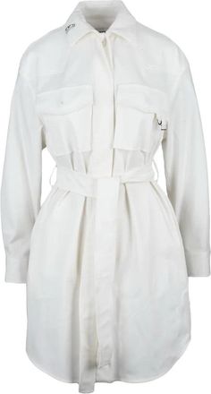 Dondup Shirt Dress Buttons Pockets - White