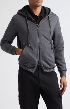 Moncler Cotton Zip Hoodie in Blackboard at Nordstrom, Size X-Large