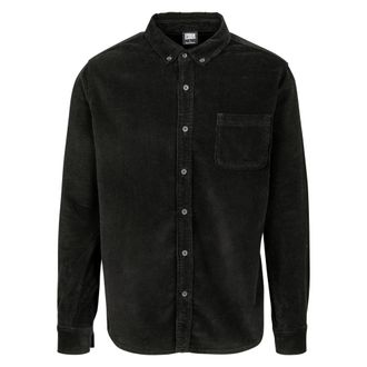 Urban Classics Heren Corduroy Overhemd (Zwart)