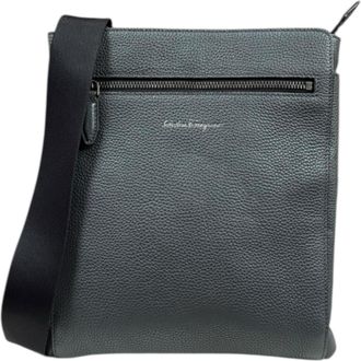 Ferragamo Gray Leather Shoulder Bag (Pre-Owned)