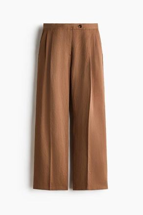 H&M Wide Tailored Trousers in Brown at Nordstrom, Size 10