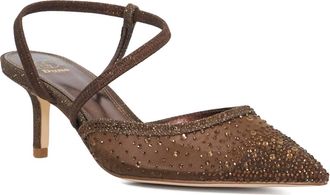 Dune London Womens Ladies Chasing - Pointed Toe Kitten Heel Court Shoes - Bronze Fabric - Size UK 8