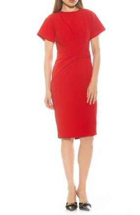 Alexia Admor Clara Crewneck Draped Sheath Dress in Red at Nordstrom Rack, Size X-Small