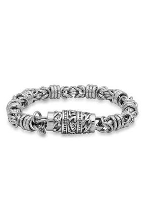 Steeltime Mens Cluster Chain Bracelet in Silver at Nordstrom Rack