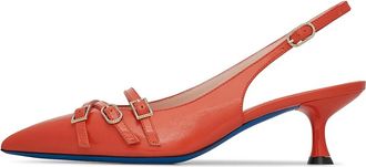 Loriblu Slingback - Dames - Pumps - Rood - 36 EU - Leer - Schoenen