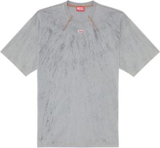 Diesel Heren T-Cos T-shirt 100% katoen - Heren - T-shirts - Grijs - L - Katoen - Tops