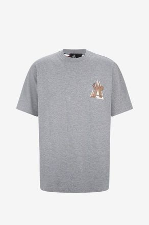 Moncler Dickes Kurzarm-T-Shirt mit Logomotiv