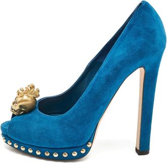 Alexander McQueen Pumps con applicazione 140mm - Blu