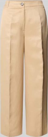 s.Oliver Black Label Weite Hose aus Viskose-Leinen-Mix in Sand, Gr&ouml;&szlig;e 34
